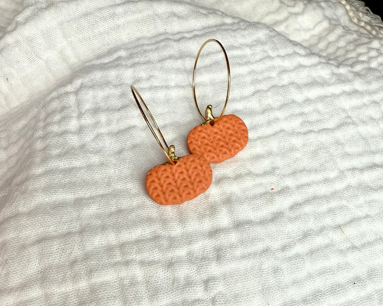 Knit Pumpkin Hoops