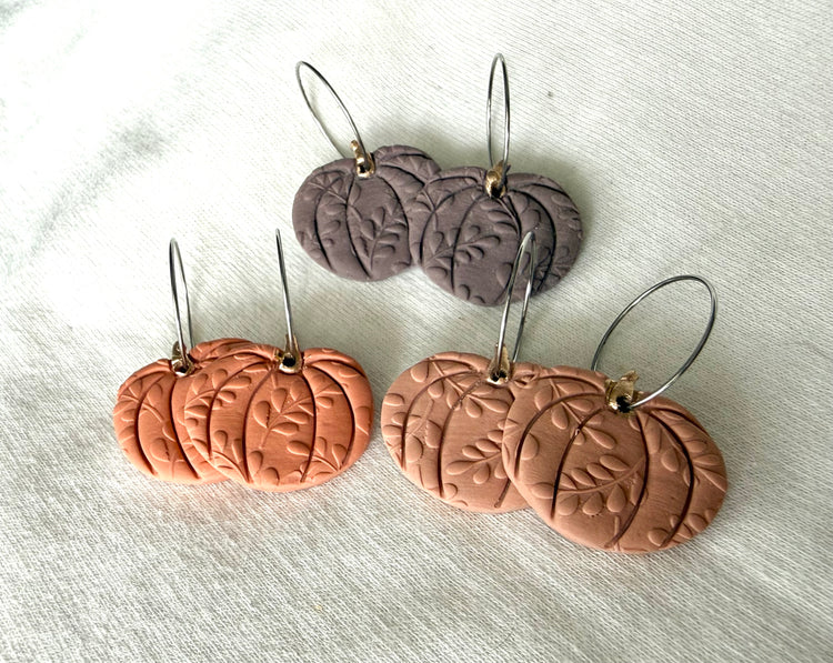 Embossed Pumpkin Hoops