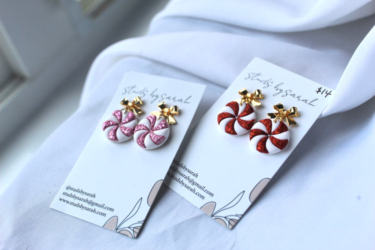 Clay Peppermint Dangles