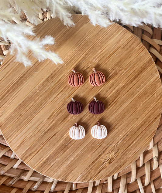 Mini Clay Pumpkin Studs