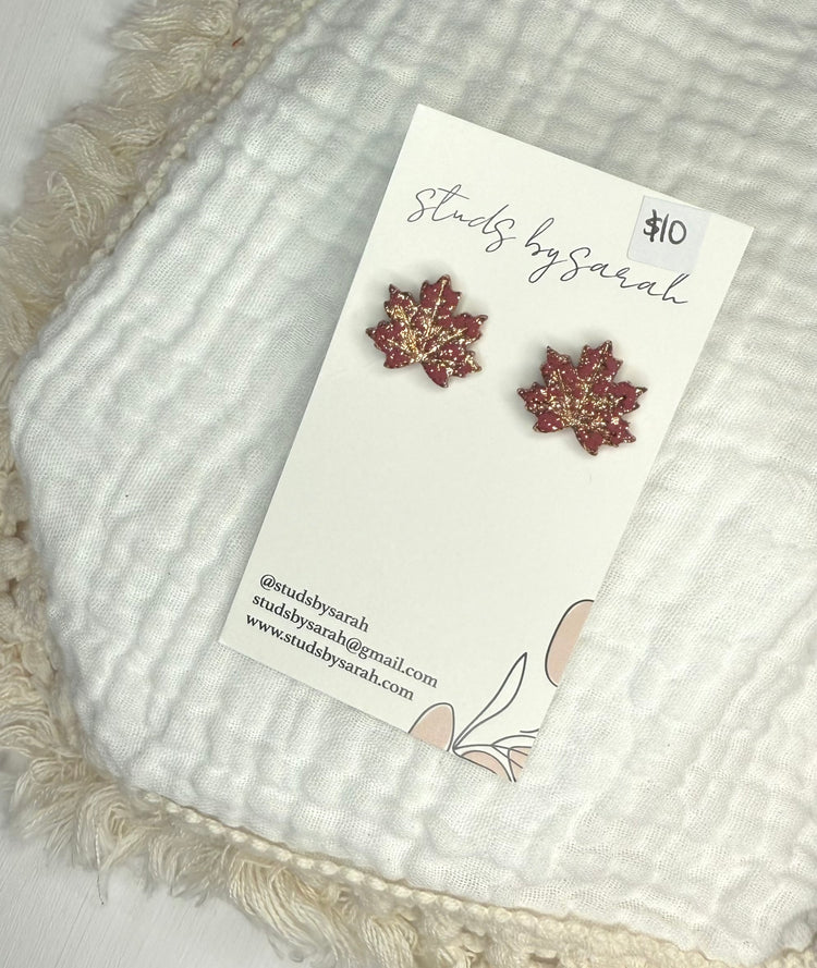 Foil Leaf Studs 2