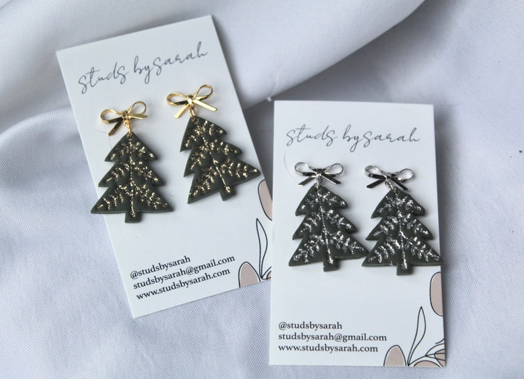 Glitter Embossed Christmas Trees