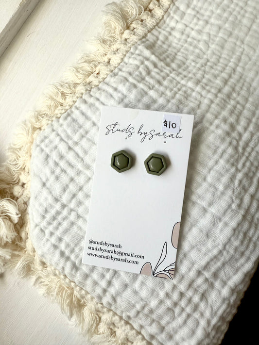Mini Hexagon Studs