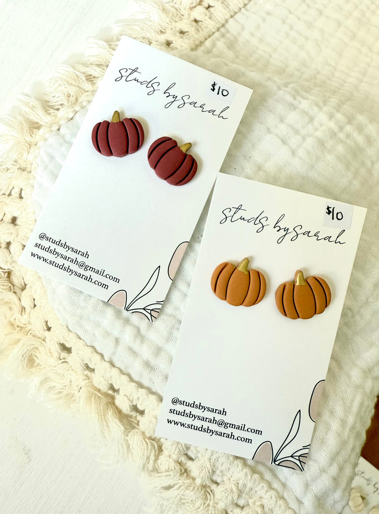 Clay Pumpkin Studs (multiple styles)