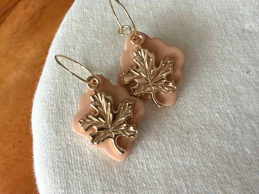 Leaf Charm Hoops