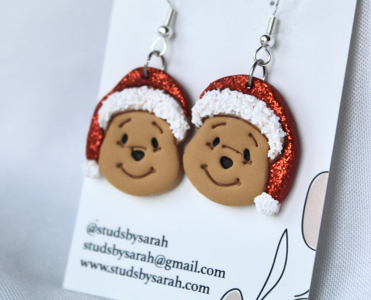 Clay Santa Bear Dangles