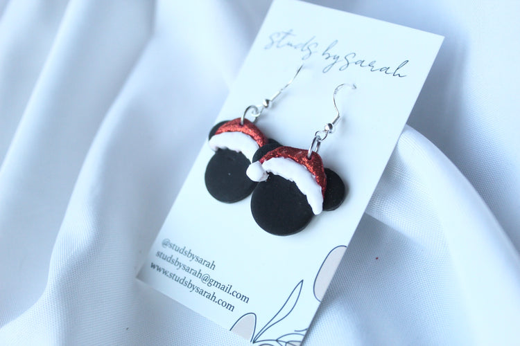 Clay Santa Mouse Dangles