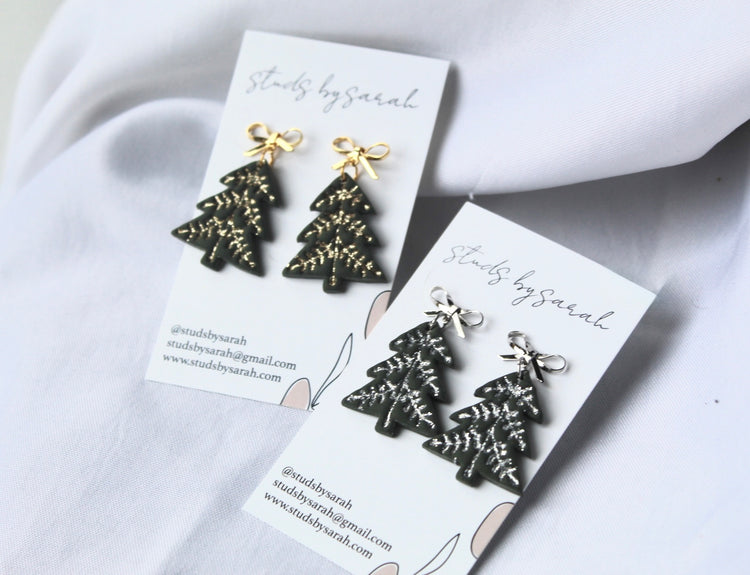 Glitter Embossed Christmas Trees