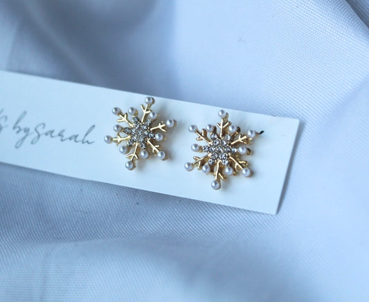 Pearly Snowflake Studs