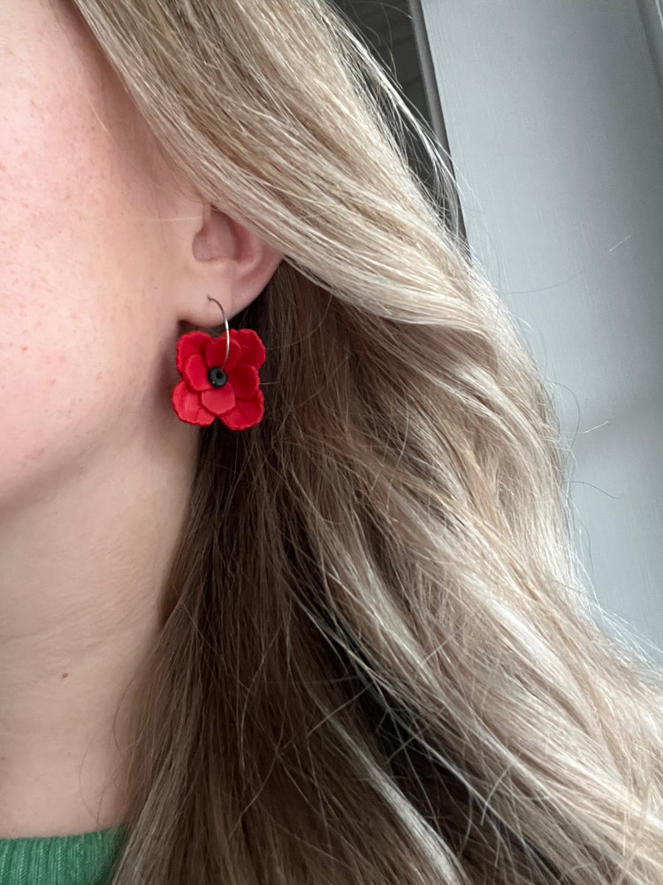 Clay Poppy Hoops