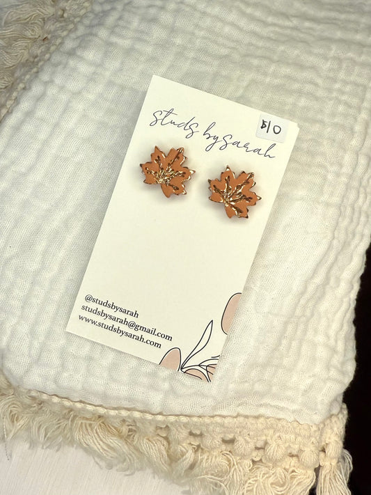 Foil Leaf Studs 3