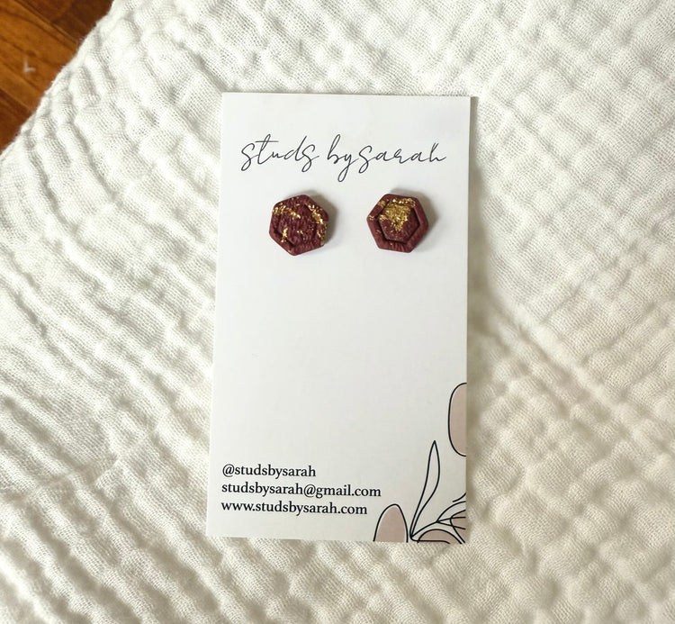 Mini Hexagon Studs