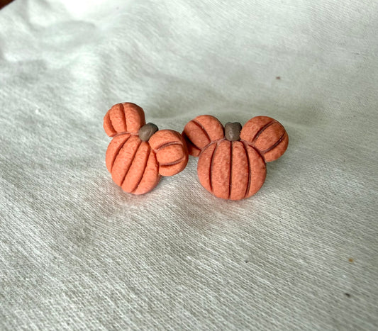 Pumpkin Mouse Earrings (stud or hoop)