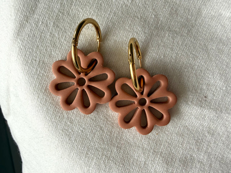 Hollow Flower Hoops