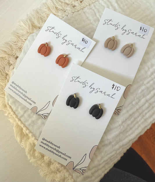 Small Clay Pumpkin Studs