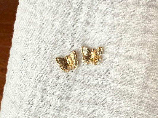 Gold Butterfly Studs