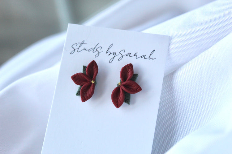Poinsettia Studs