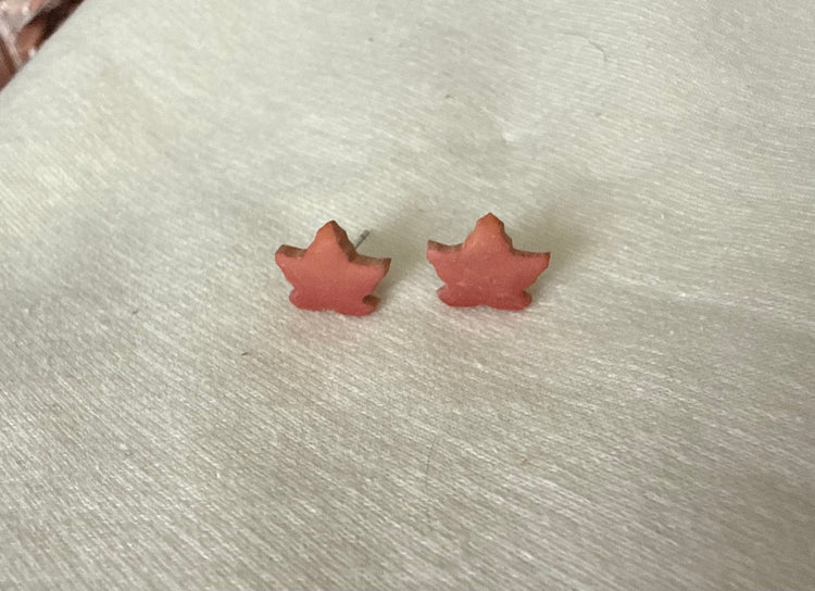 Mini Ombré Leaves Studs