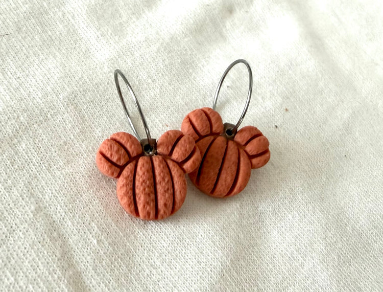 Pumpkin Mouse Earrings (stud or hoop)