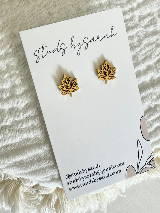 Metal Leaf Studs