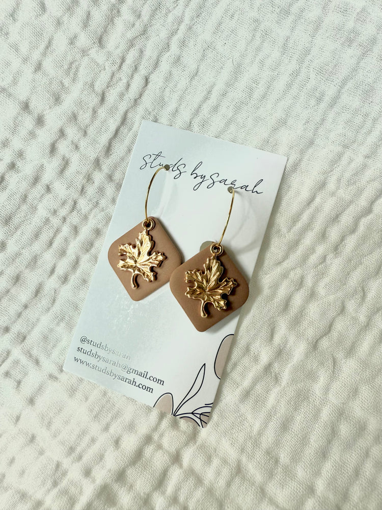 Leaf Charm Hoops (multiple styles)