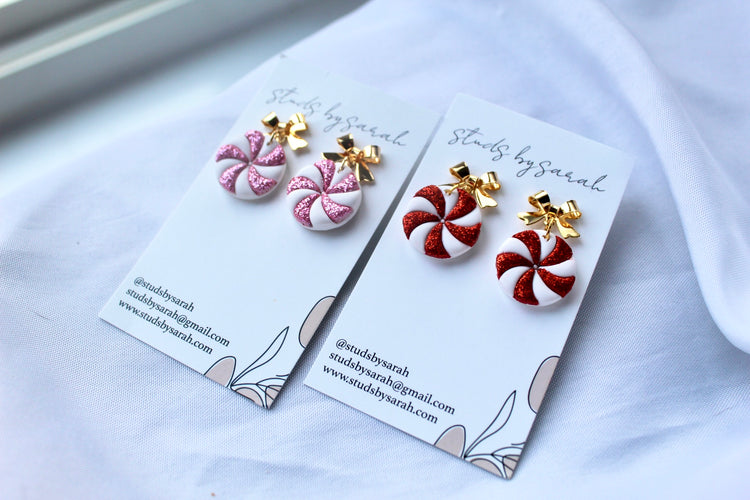 Clay Peppermint Dangles