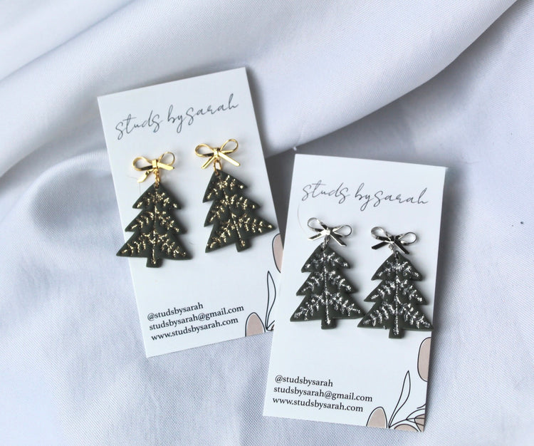 Glitter Embossed Christmas Trees