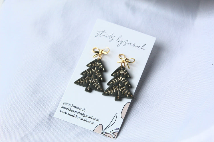 Glitter Embossed Christmas Trees