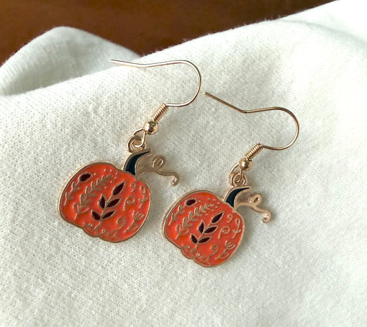 Leafy Pumpkin Dangles