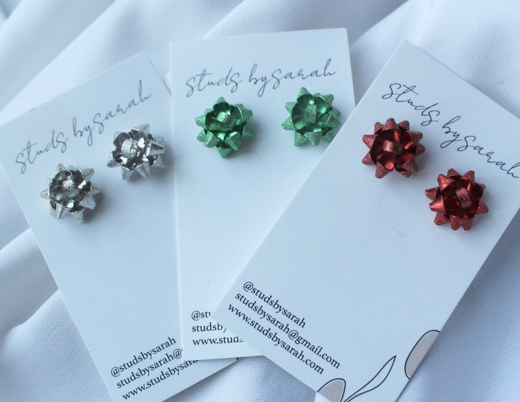 Christmas Bow Studs