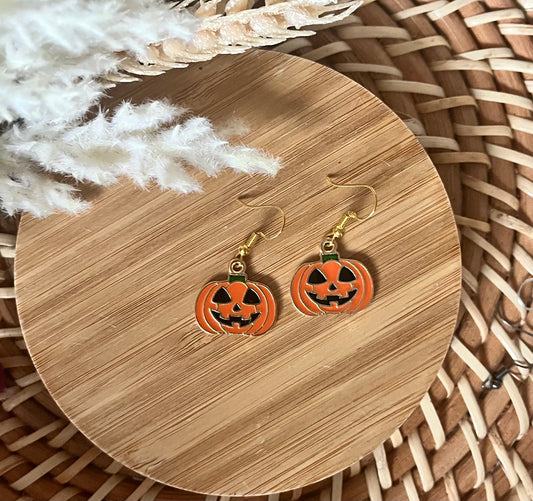 Jack-o-Lantern Metal Dangles