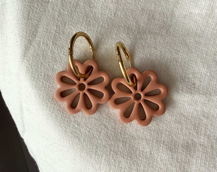 Hollow Flower Hoops