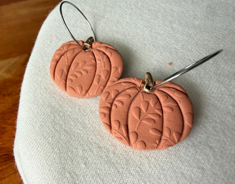 Embossed Pumpkin Hoops