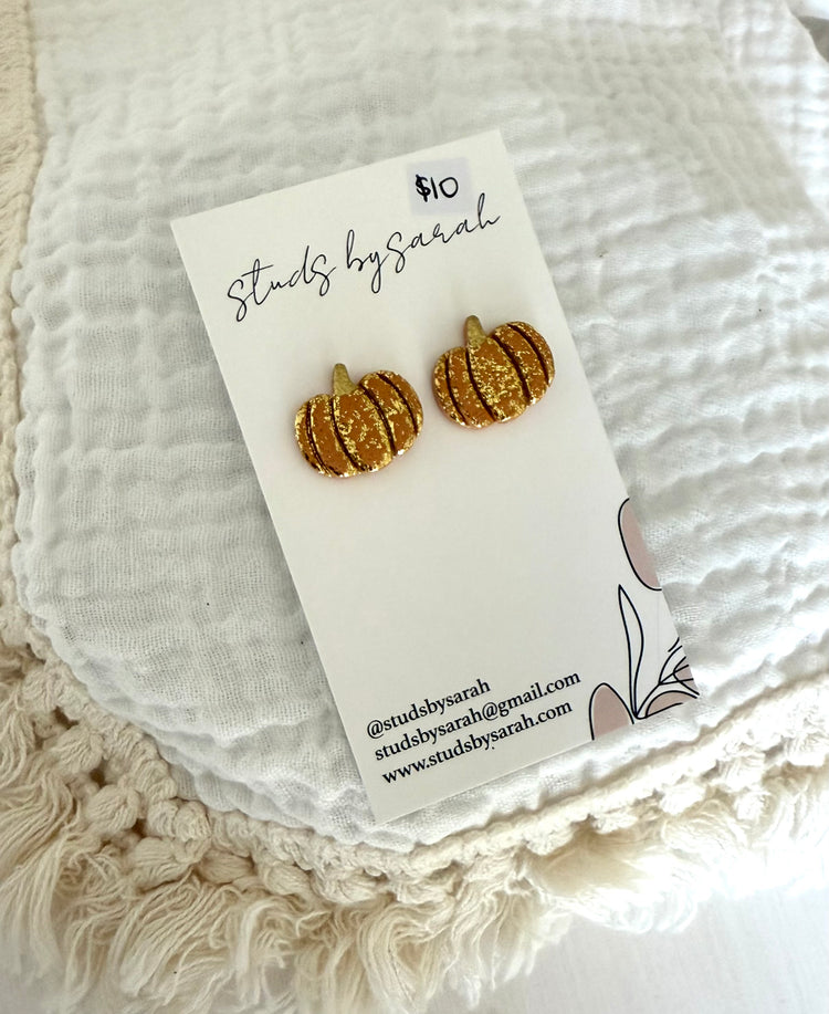 Clay Pumpkin Studs (multiple styles)