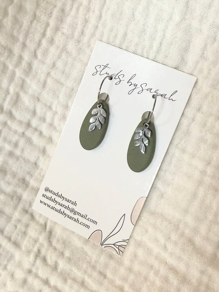 Leaf Charm Hoops (multiple styles)