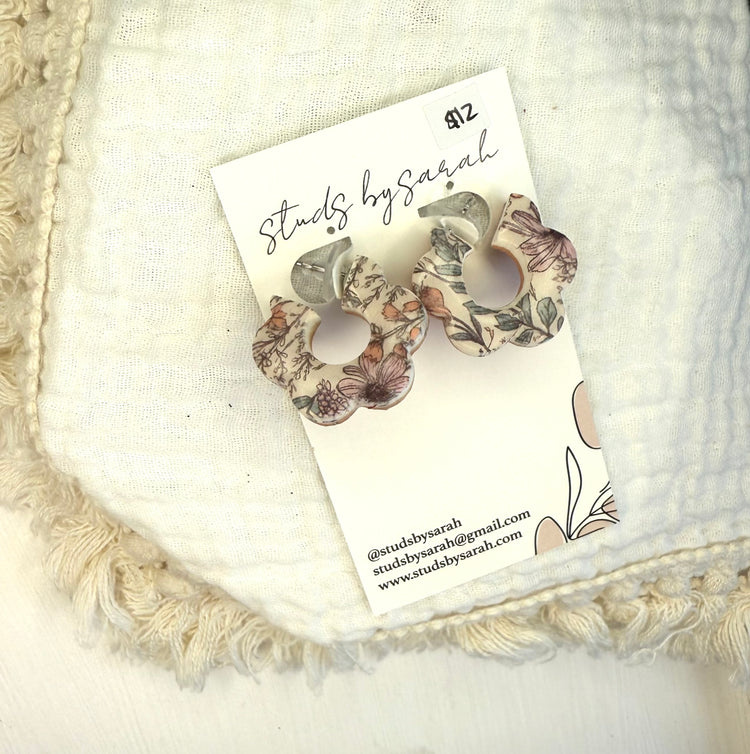 Fall Print Scallop Hoops