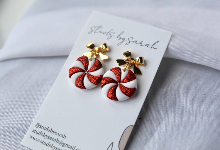 Clay Peppermint Dangles