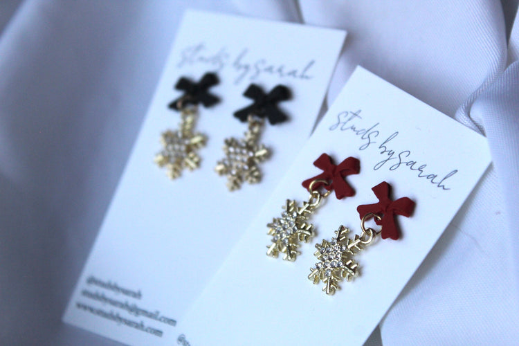 Bow + Snowflake Drops