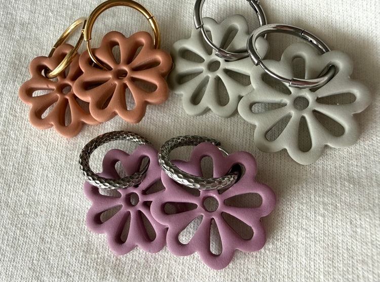 Hollow Flower Hoops