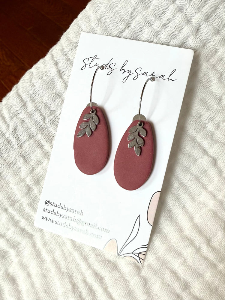 Leaf Charm Hoops (multiple styles)