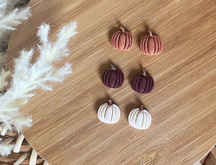 Mini Clay Pumpkin Studs