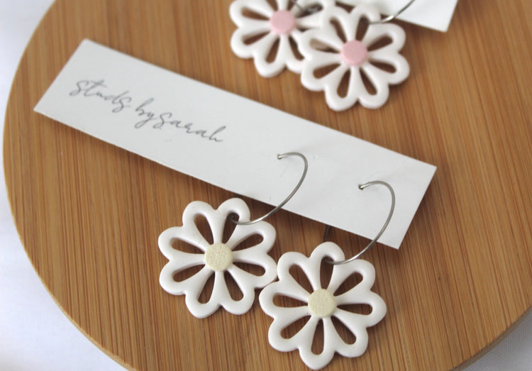 Large Flower Hoops