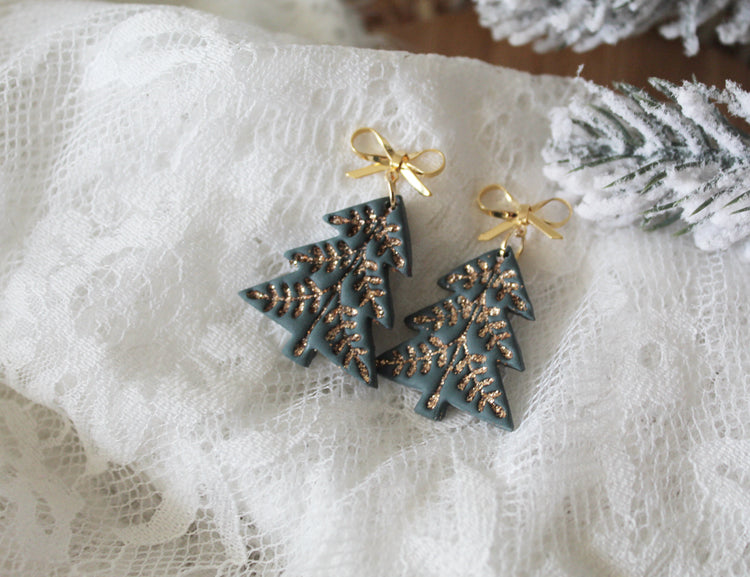 Glitter Embossed Christmas Trees