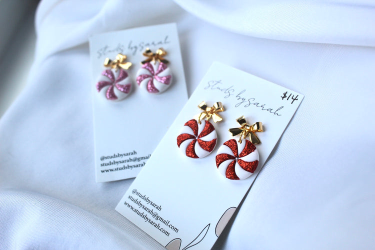 Clay Peppermint Dangles