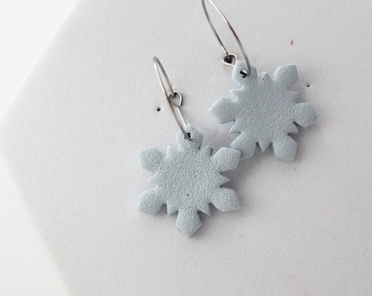 Simple Clay Snowflake Hoops