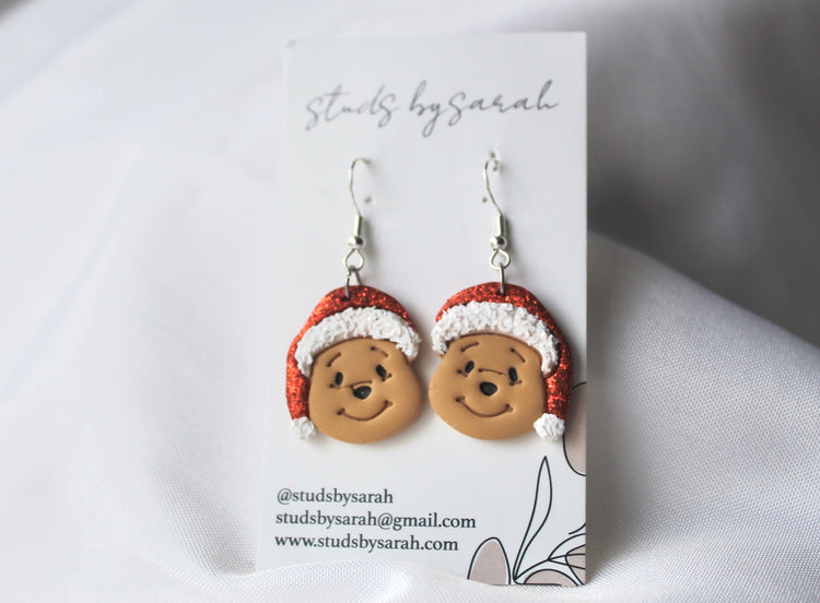 Clay Santa Bear Dangles