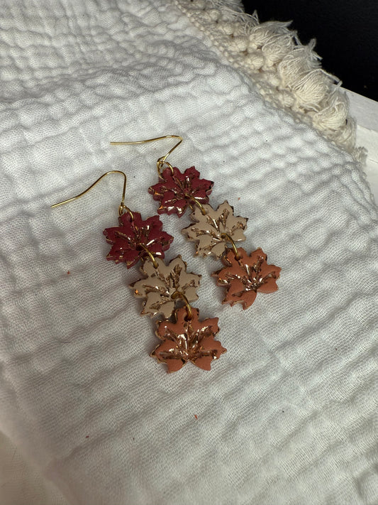 Trio Leaves with Gold Accent