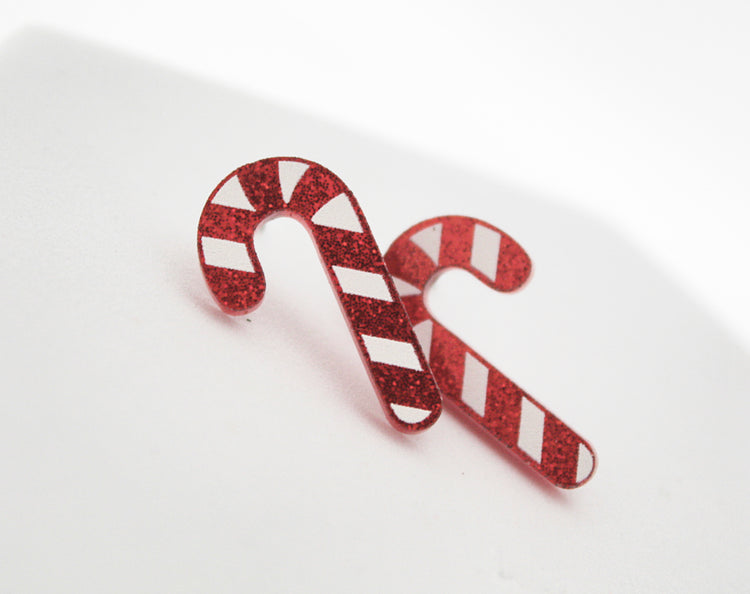 Acrylic Candy Cane Earrings