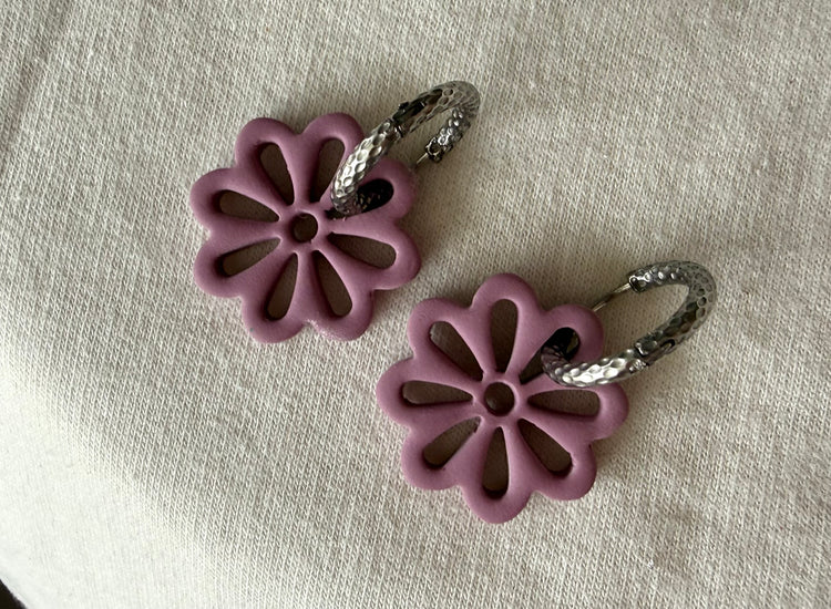 Hollow Flower Hoops