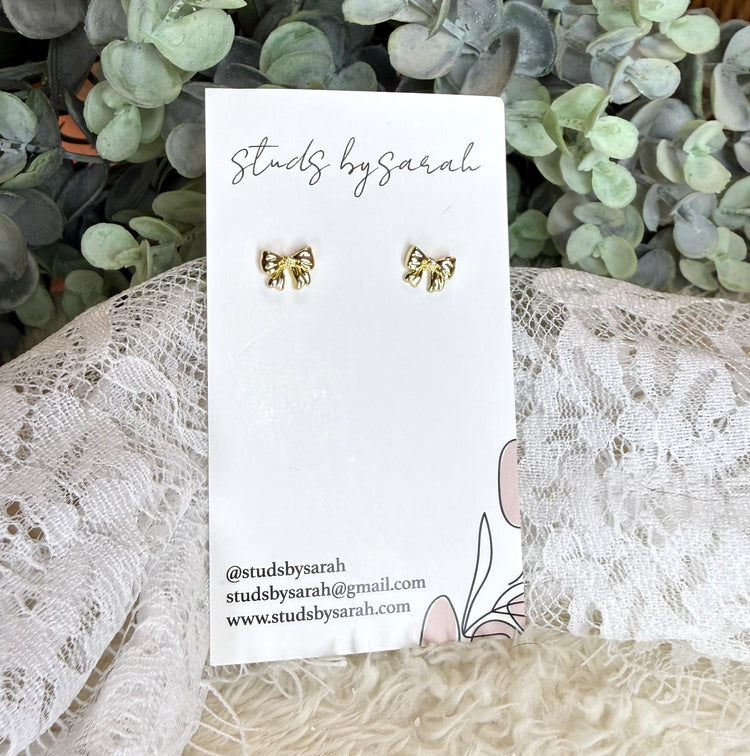 Ribbon Bow Studs